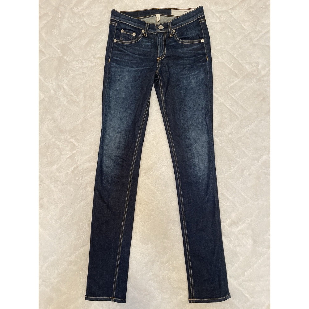 Rag‎ & Bone Jeans Womens Skinny Dark Blue Tinted Wash Slim Fit Size 24